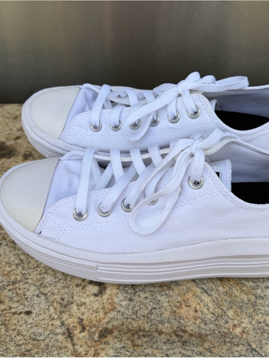 Converse Chuck Taylor All Star Move Canvas Platform Sneakers Shoes - White - Picture 7 of 16